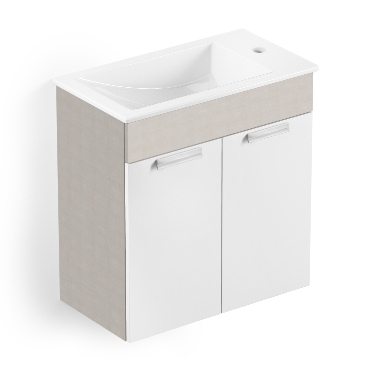 Gabinete integrado com portas e lavatório - 60x34 cm